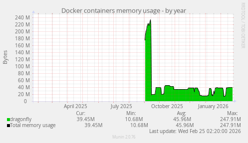 Docker containers memory usage