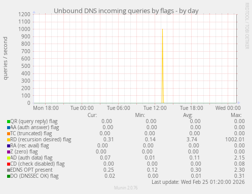 Unbound DNS incoming queries by flags