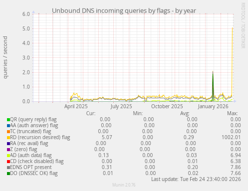 Unbound DNS incoming queries by flags