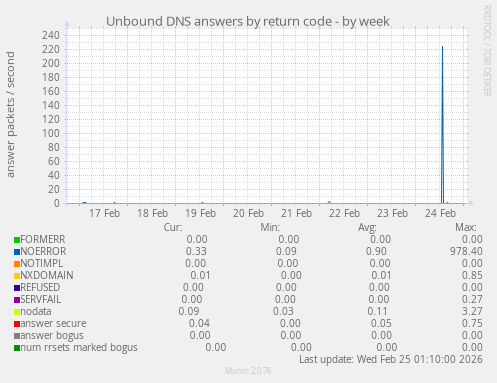 Unbound DNS answers by return code